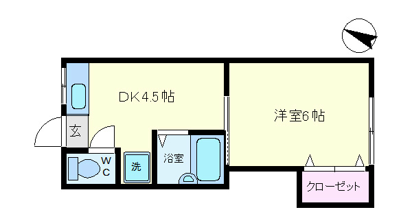 ユニオンハイツ鹿島田 A棟1部屋 間取り