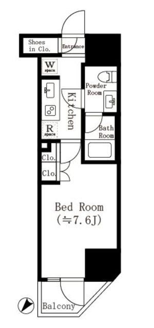 アポロヒルズ関内 803号室 間取り