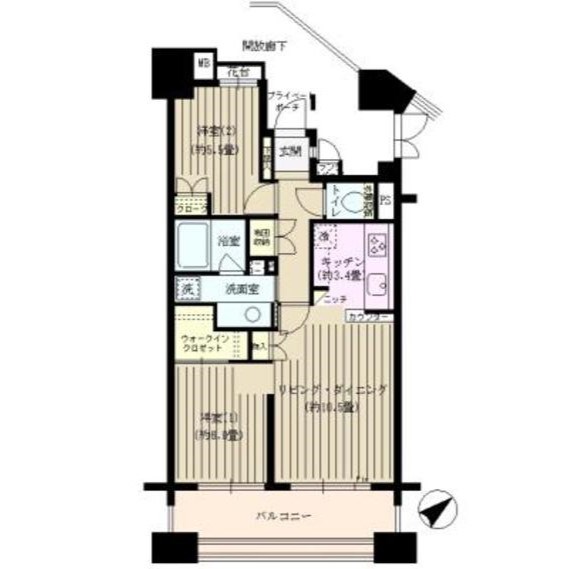 パークホームズ東神奈川ステーションアリーナ 308号室 間取り
