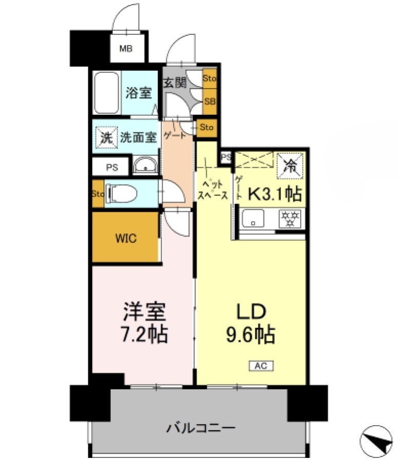 リーラ横浜川和町 511号室 間取り
