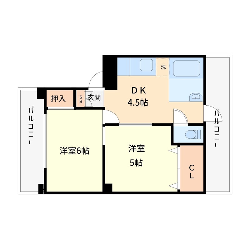 蒔田マンション 503号室 間取り