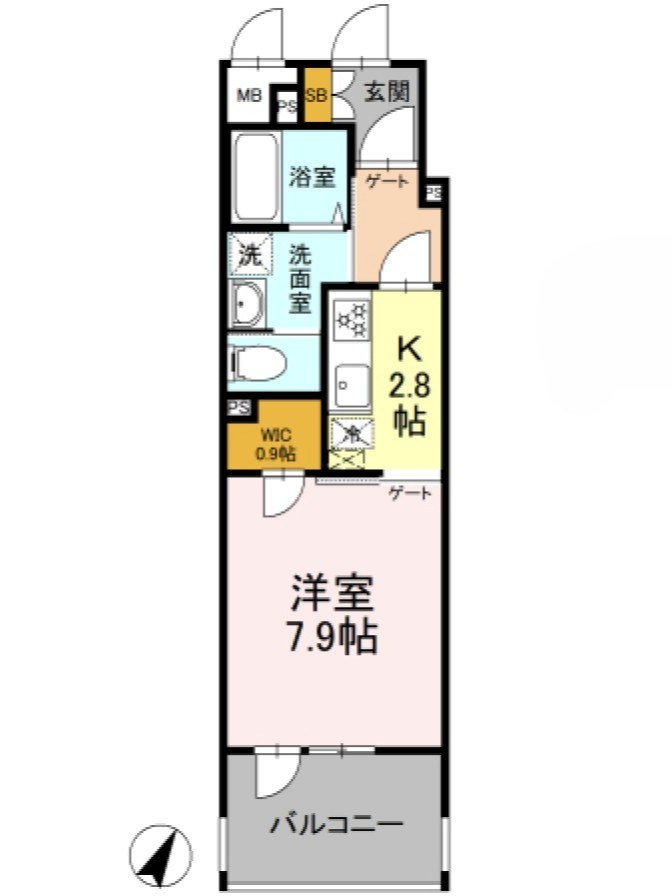 リーラ横浜川和町 504号室 間取り