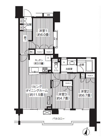 シエールグラン洋光台南公園 508号室 間取り