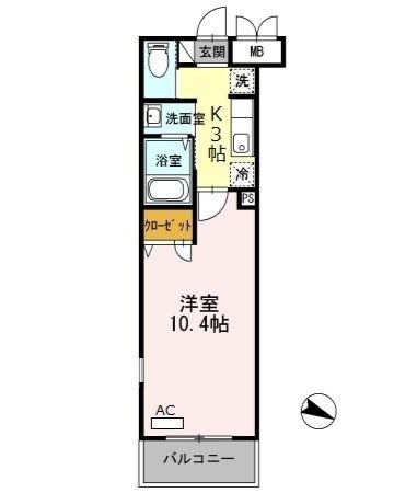 ミラージュ新子安 109号室 間取り