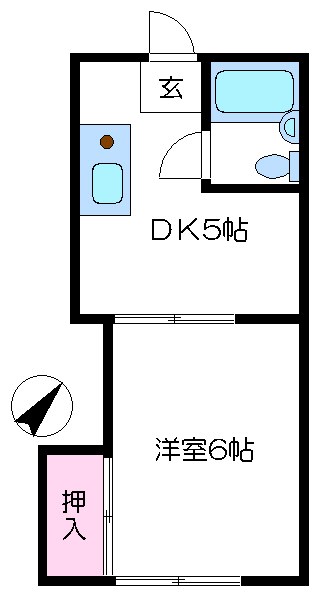 ユニオンハイツ鹿島田　A棟2部屋 間取り