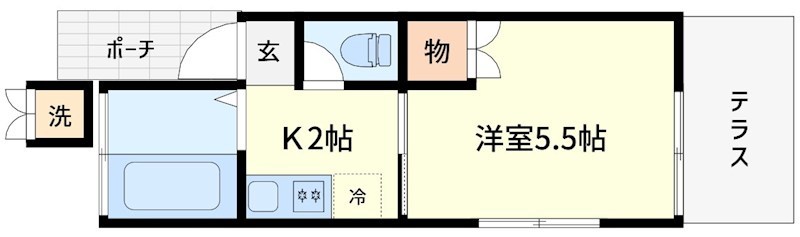 VILLA中原 103号室 間取り