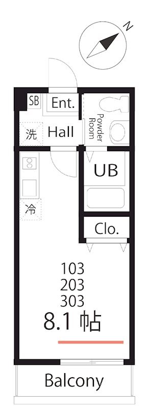 ハーミットクラブハウス横浜岸谷 間取り
