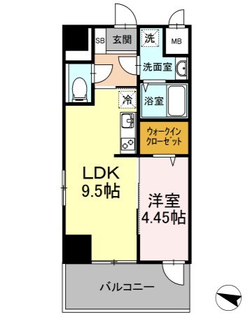 Ｇｒａｎ　Ｃｒａｂ 405号室 間取り