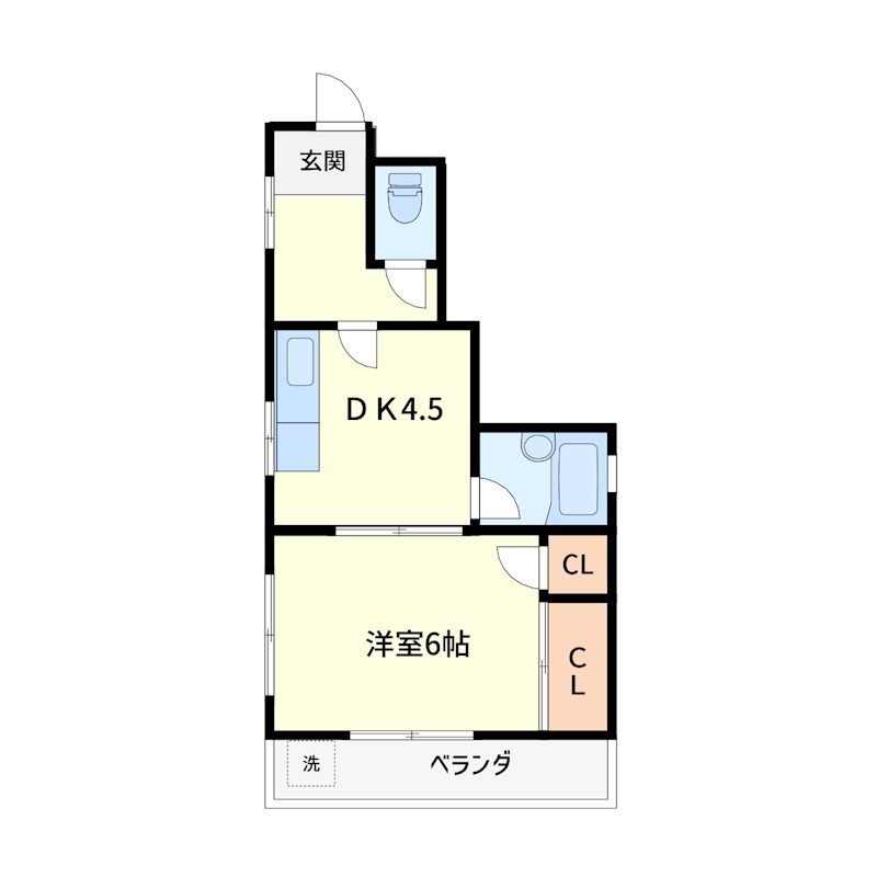 パークハイツ中島 401号室 間取り