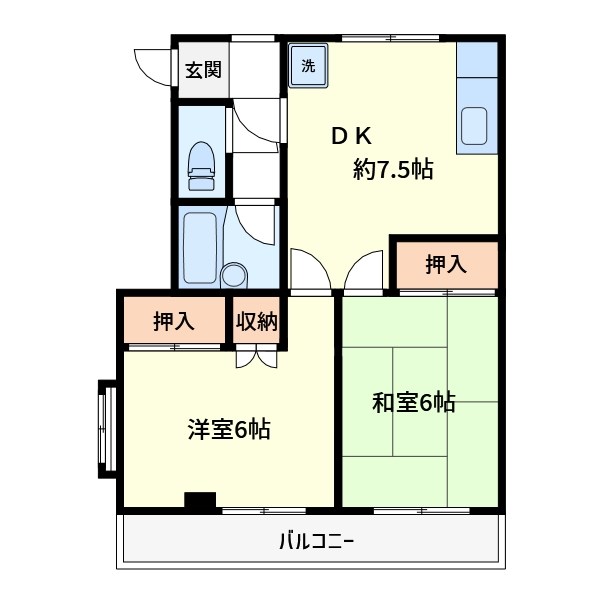 プレシャスナイン 203号室 間取り