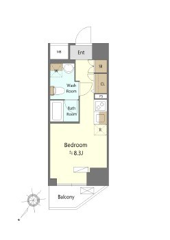 スパシエイラーレ横浜 604号室 間取り