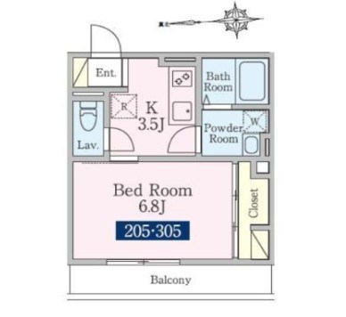 フォーチュンⅧ  305号室 間取り