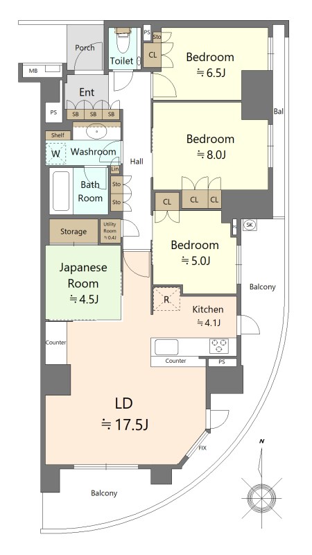 Brillia City横浜磯子　D棟 間取り