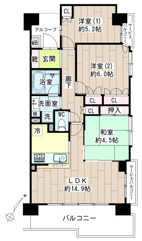 ナイスシティアリーナ横濱鶴見 00205号室 間取り