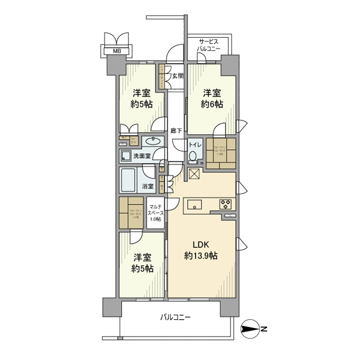 ＭＪＲ新川崎 214号室 間取り