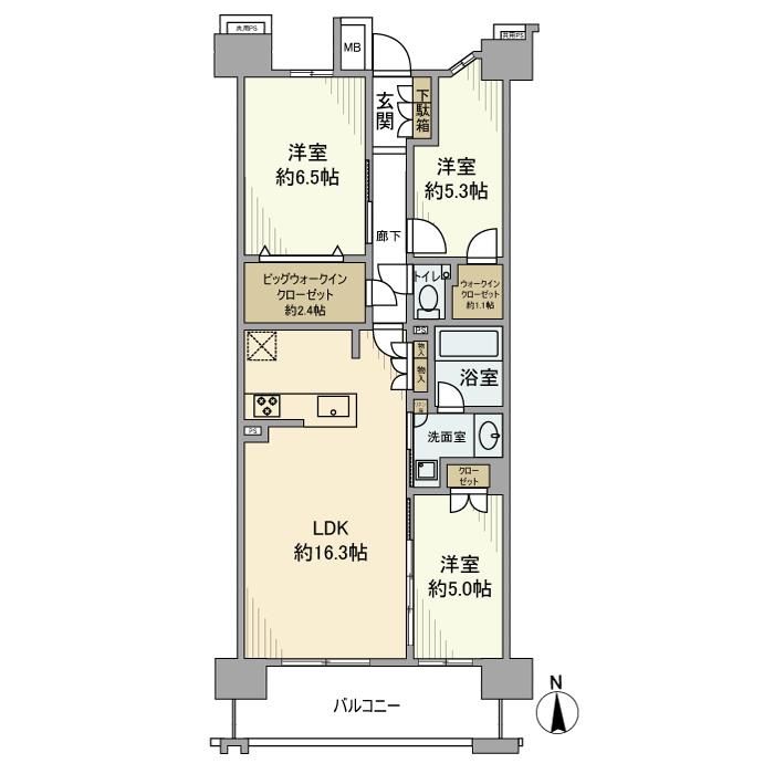 クレストプライムレジデンスパーク五番街 間取り
