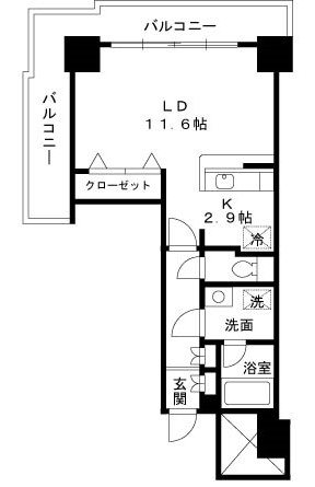 パシフィックロイヤルコートみなとみらいオーシャンタワー  818号室 間取り