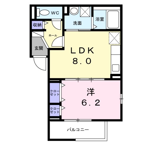 ティーダヒルズ 202号室 間取り