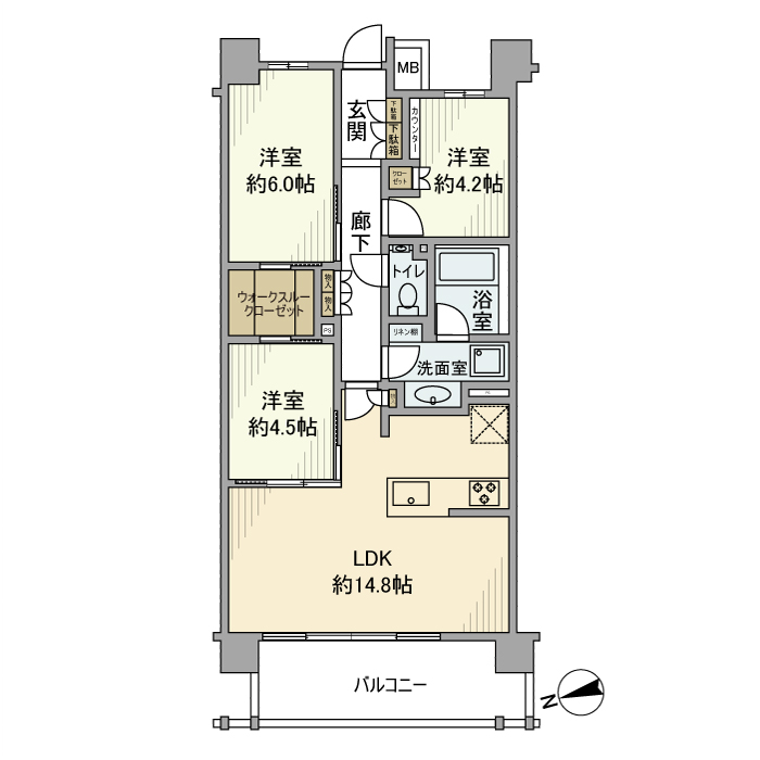 クレヴィア西馬込 203号室 間取り
