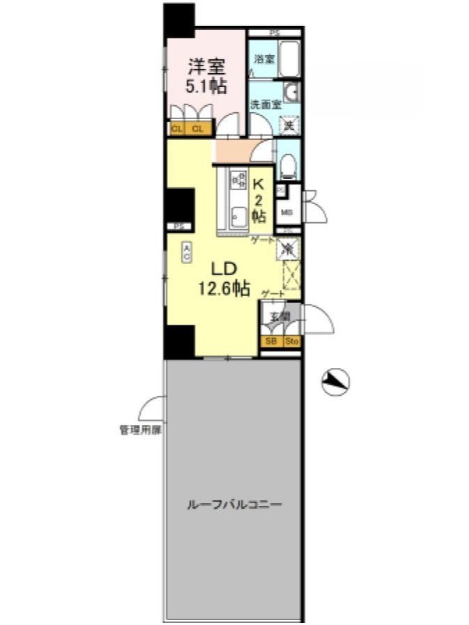 リーラ横浜川和町 215号室 間取り