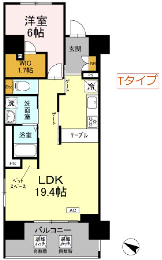 リーラ横浜川和町 711号室 間取り