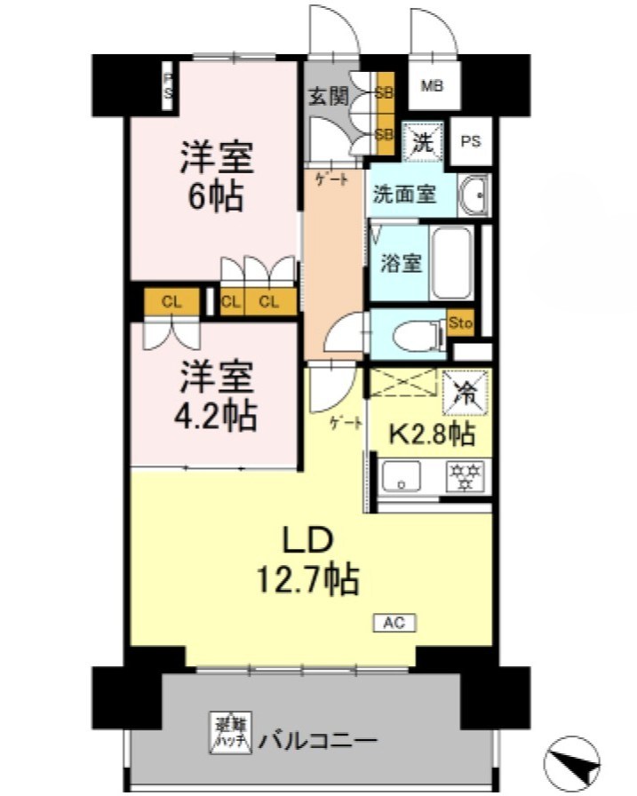 リーラ横浜川和町 909号室 間取り