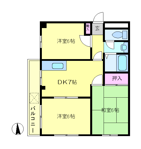 第５むさしマンション  203号室 間取り