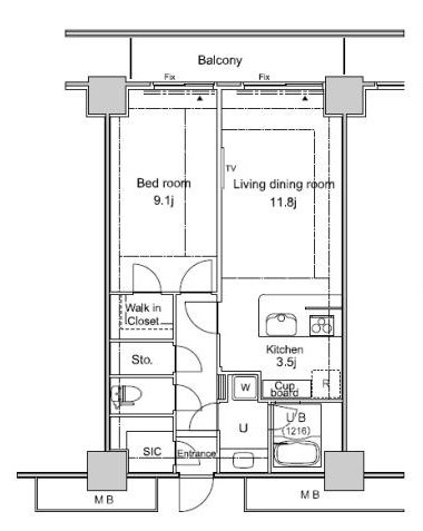 パシフィックロイヤルコートみなとみらいオーシャンタワー  2403号室 間取り