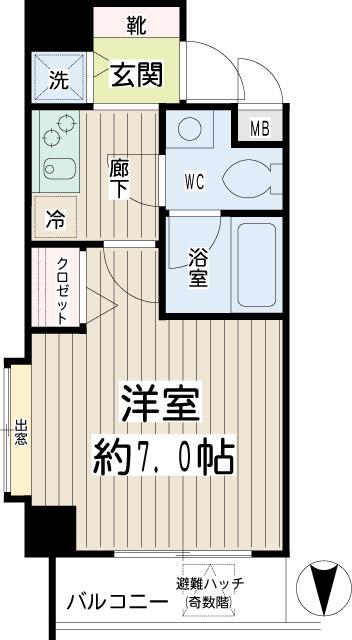 アーバン・スクエア川崎平間 00404号室 間取り