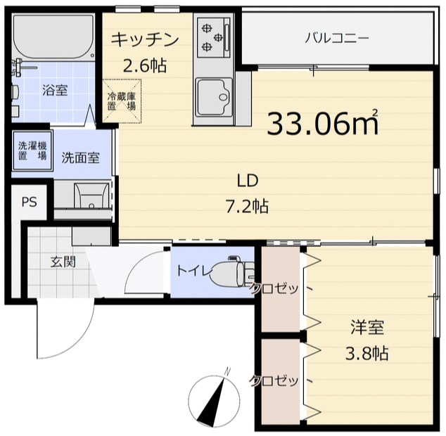 根岸西町フラット 間取り