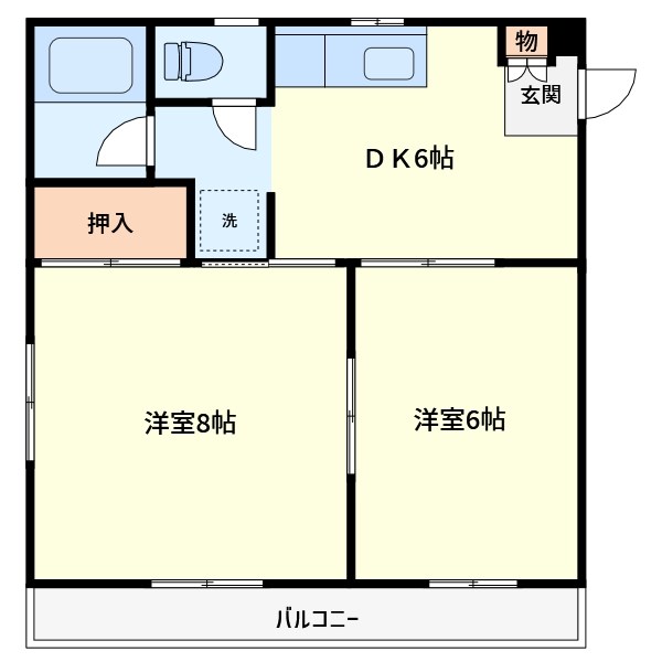 宮川マンション 401号室 間取り