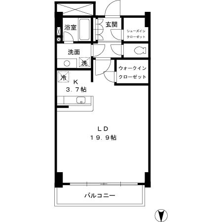 パシフィックロイヤルコートみなとみらいアーバンタワー 2004号室 間取り