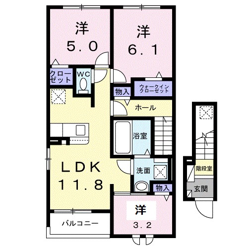 メゾンヴェール高田 201号室 間取り