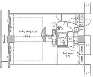 パシフィックロイヤルコートみなとみらいアーバンタワー 2207号室 間取り