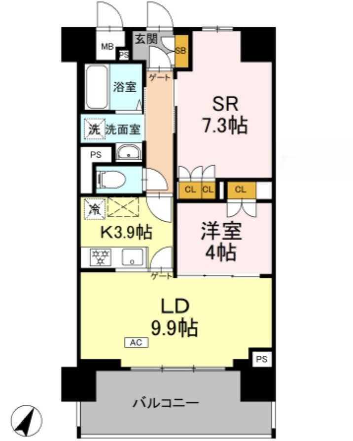 リーラ横浜川和町 303号室 間取り