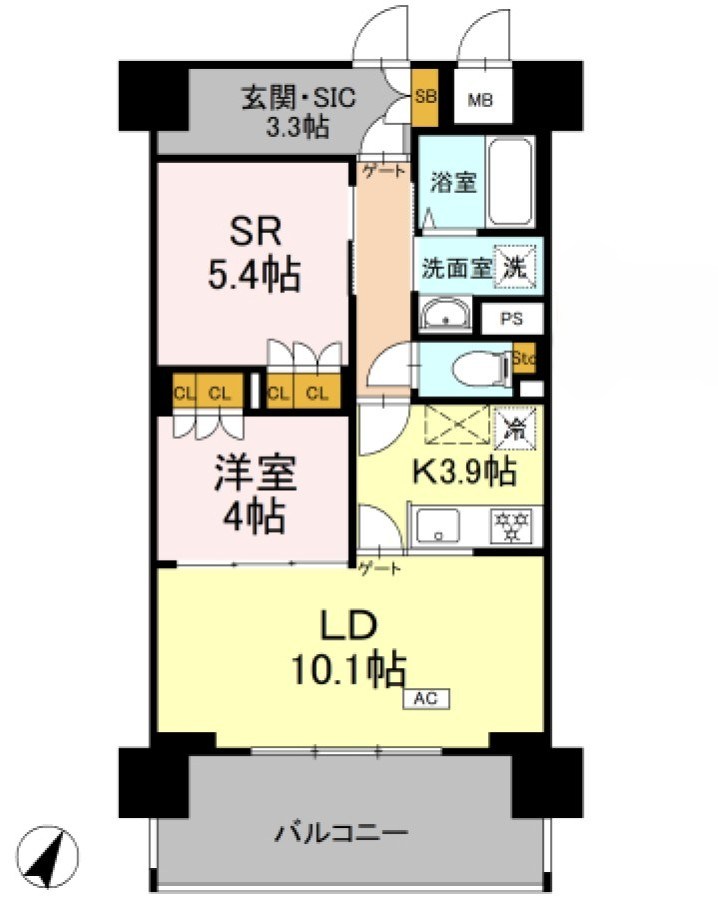 リーラ横浜川和町 702号室 間取り