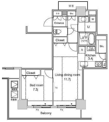 パシフィックロイヤルコートみなとみらいアーバンタワー 413号室 間取り
