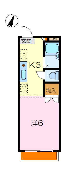 プライムレーベル寺前Ⅱ 103号室 間取り
