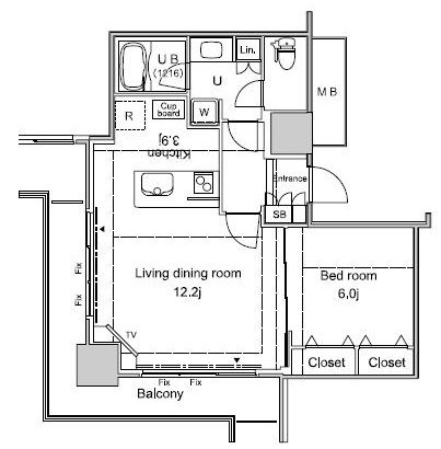 パシフィックロイヤルコートみなとみらいアーバンタワー 712号室 間取り