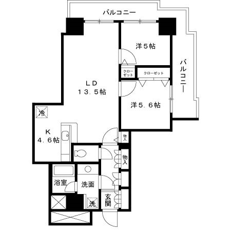パシフィックロイヤルコートみなとみらいオーシャンタワー  511号室 間取り