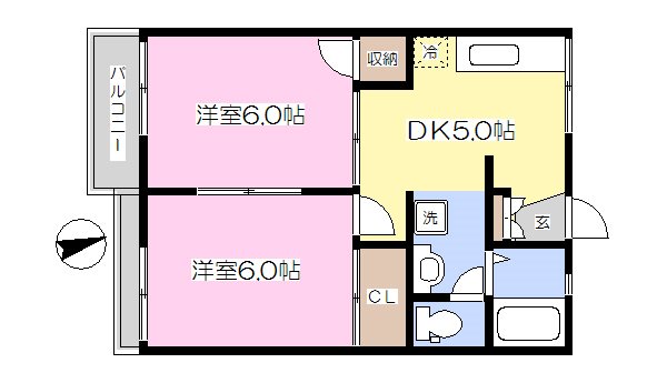 102号室 間取り