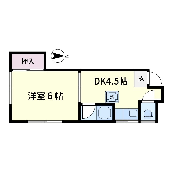 栗谷コーポ 205号室 間取り