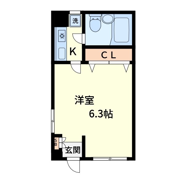 パレスハタノ 101号室 間取り