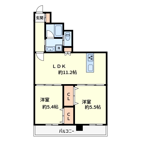 202号室 間取り