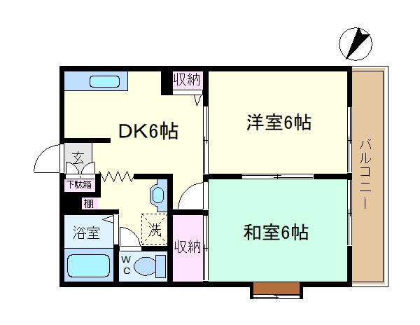 ダイヤモンドハイツB棟  間取り