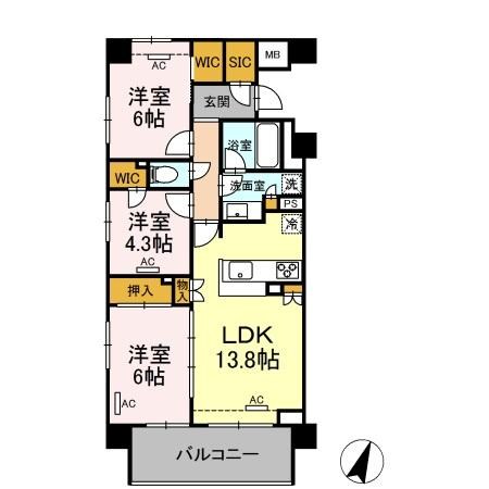 ザ・パークハウス横浜大口 間取り