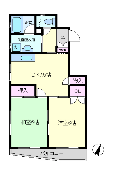 神奈川県川崎市川崎区伊勢町 間取り