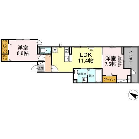 神奈川県川崎市中原区下小田中３丁目 間取り