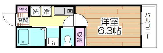 カーサルーエ 103号室 間取り