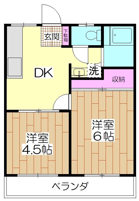 ミドリハイツ 201号室 間取り